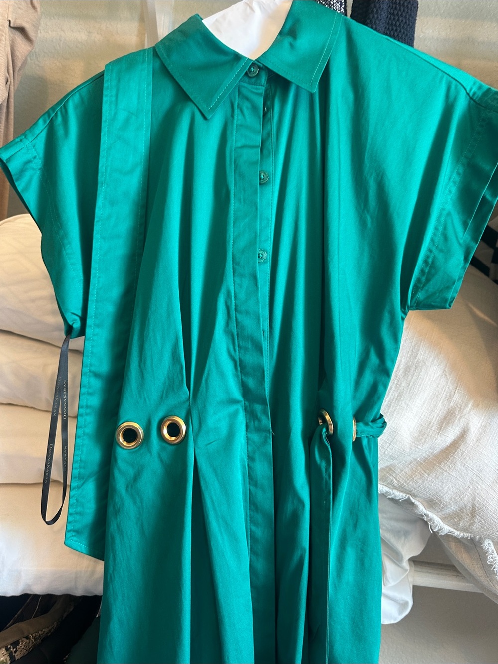 Donna Karan Shirtwaist Midi Dress with Tie Waist - Picture 9 of 10